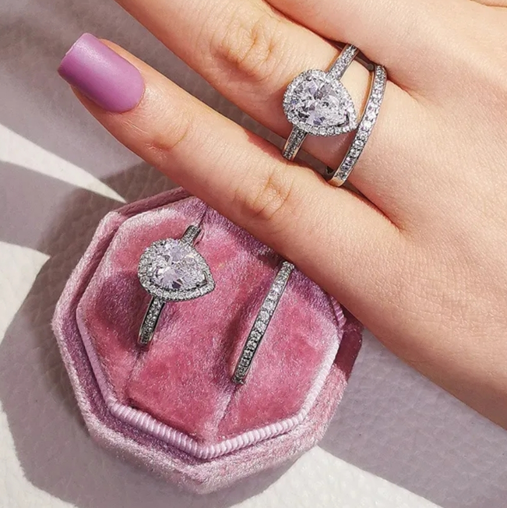 Sterling Silver Bridal Ring Set
